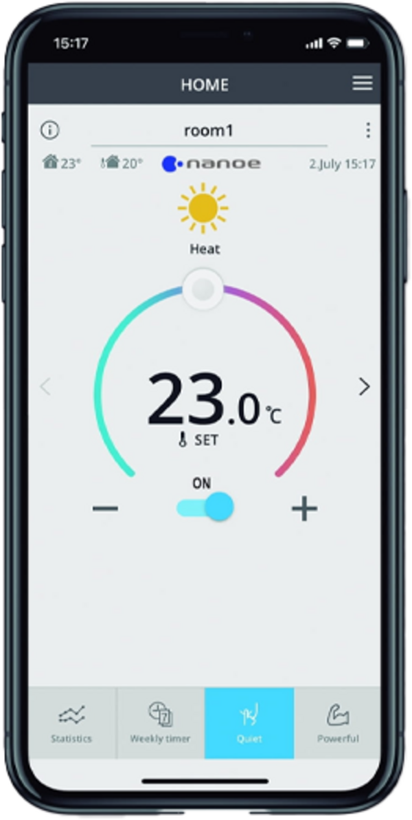 Comfort Cloud app on a phone