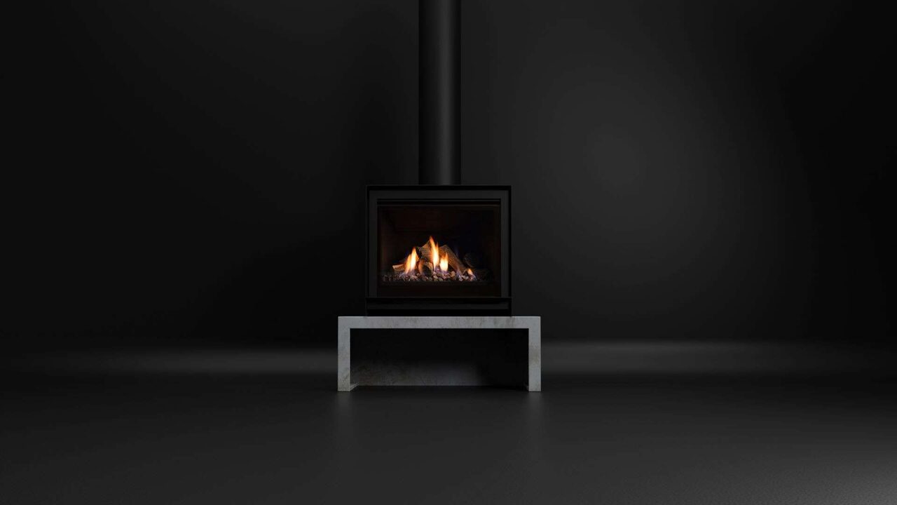 DFS740 on a concrete plinth in a dark studio